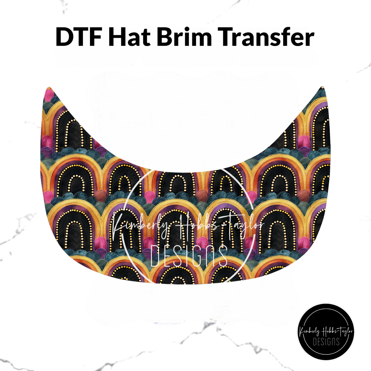 DTF Hat Brim - Bright Rainbows