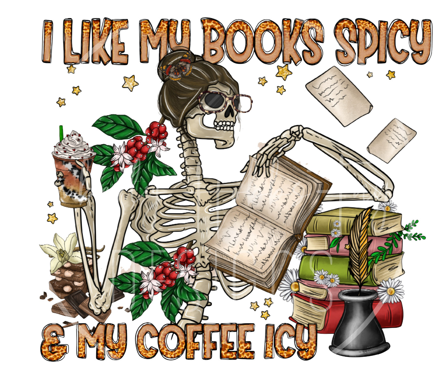 Books Spicy Coffee Icy decal – Kimberly Hobbs-Taylor Designs