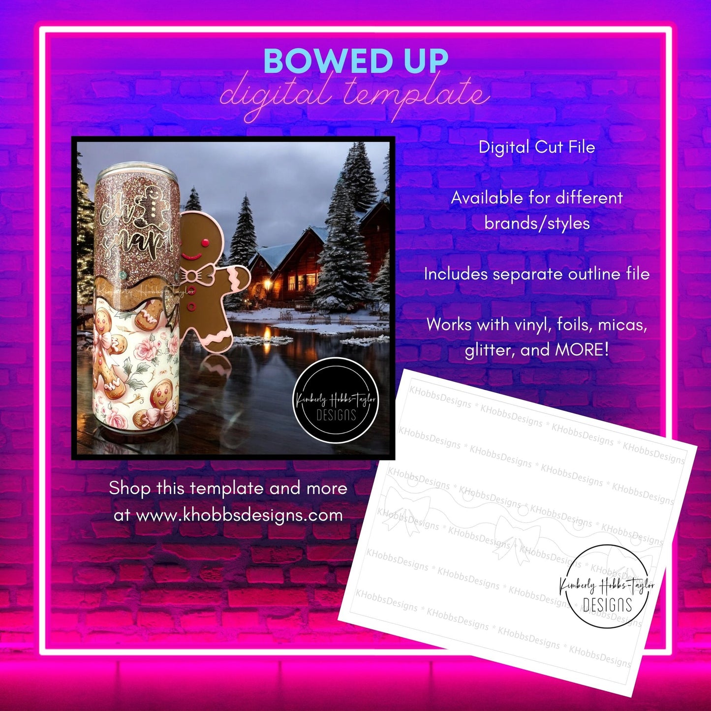 Bowed Up Template and Outline File for Makerflo 20 Skinny - Digital Cut File Only