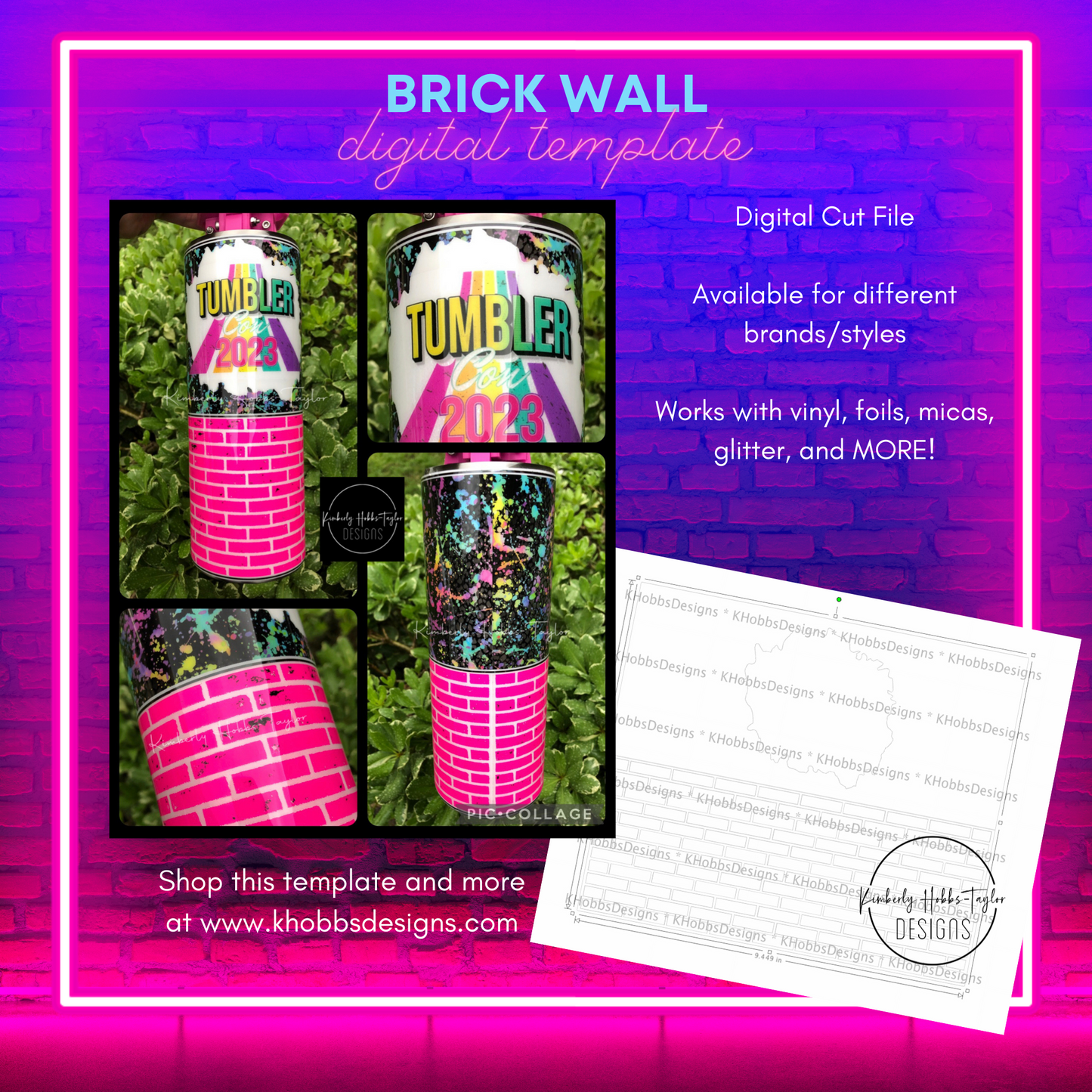 Brick Wall Template for HOGG 20 Classic Skinny Straight - Digital Cut File Only