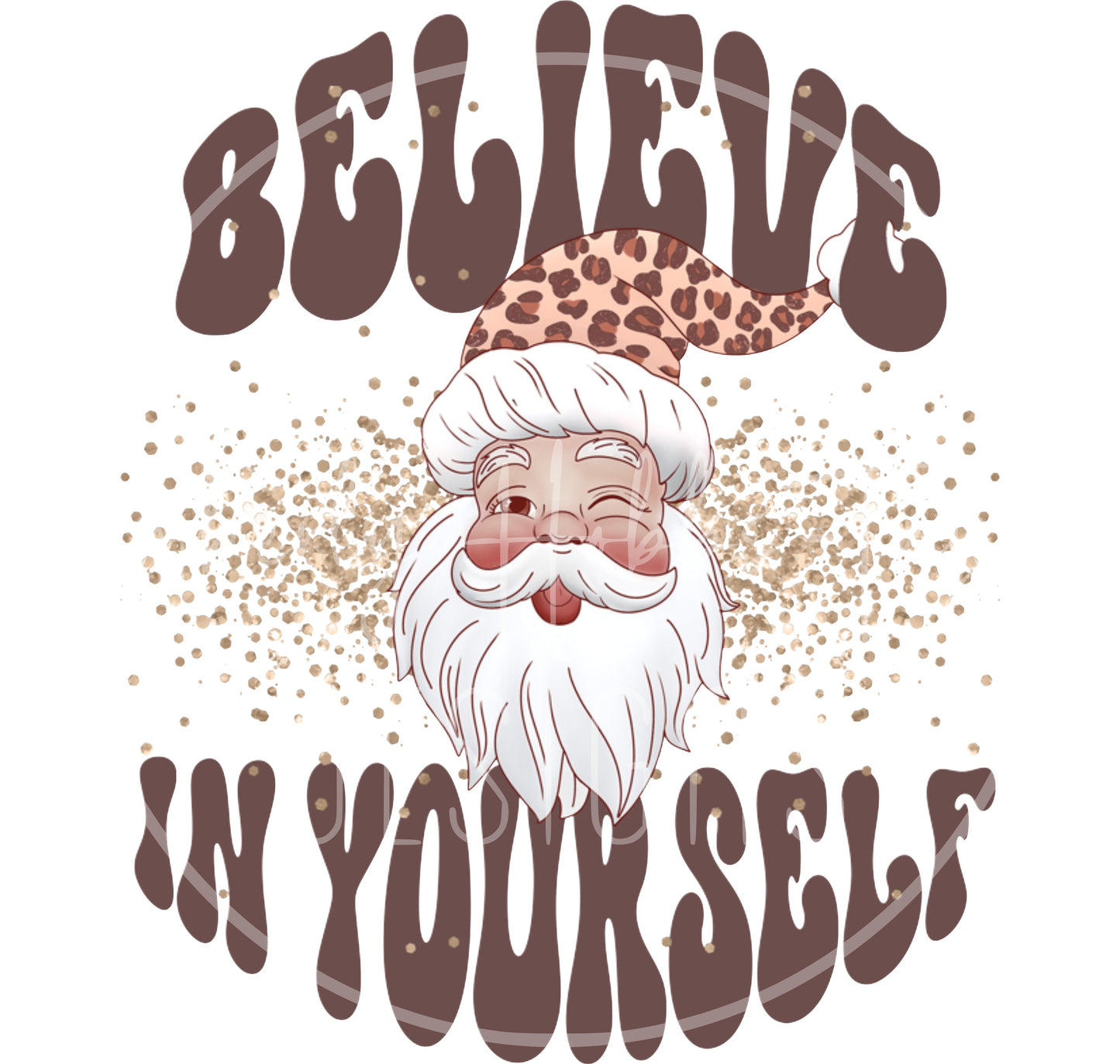 Brown Leopard Santa - Believe In Yourself decal