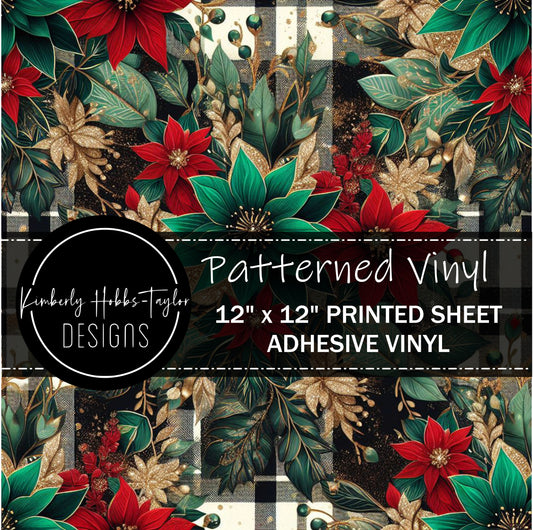 Green and Red Floral Plaid D - KHobbs Exclusive vinyl