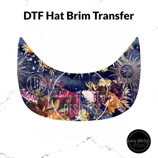 DTF Hat Brim Transfer - Dreamy Floral
