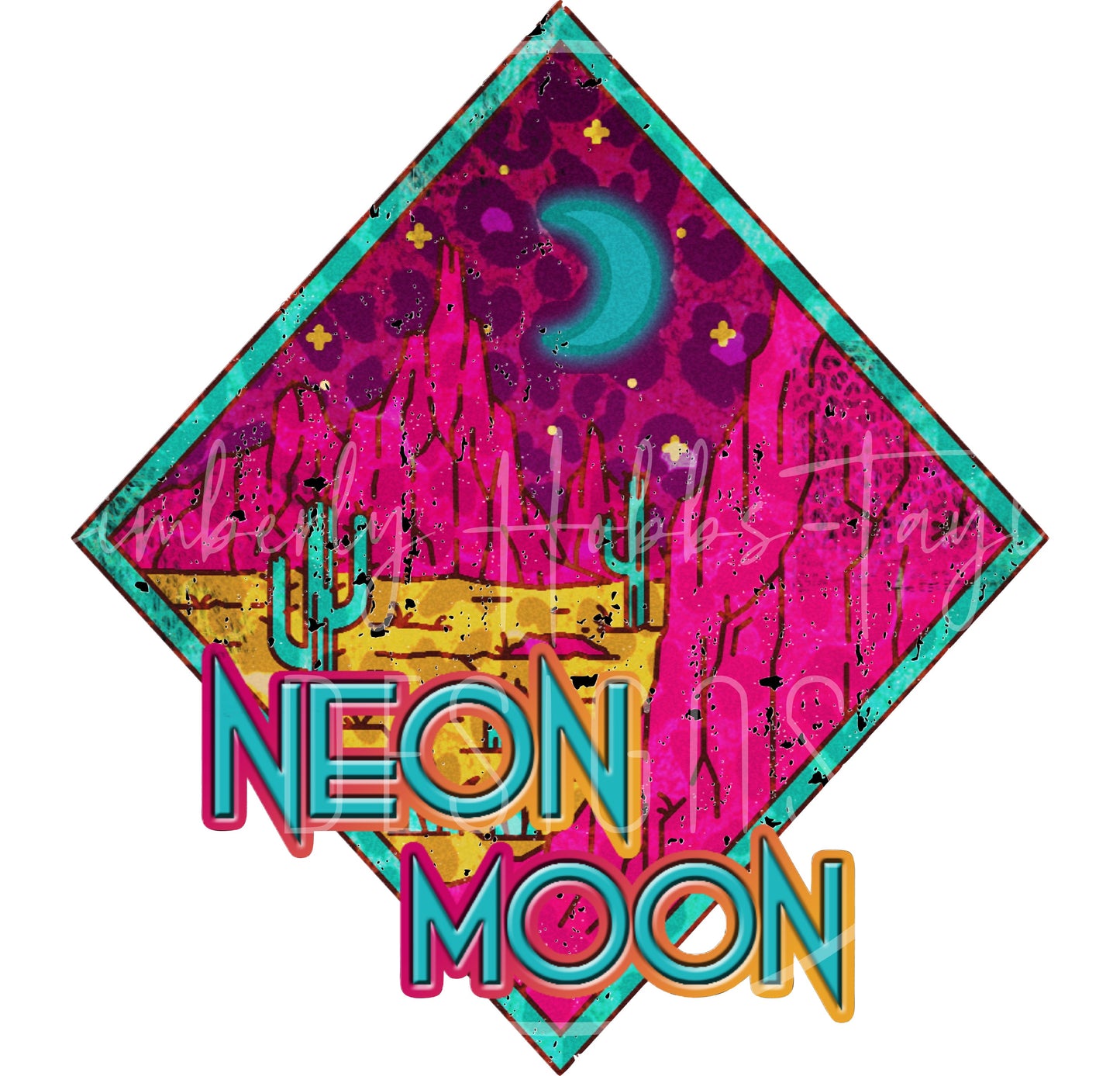 Neon Moon - Diamond shaped decal