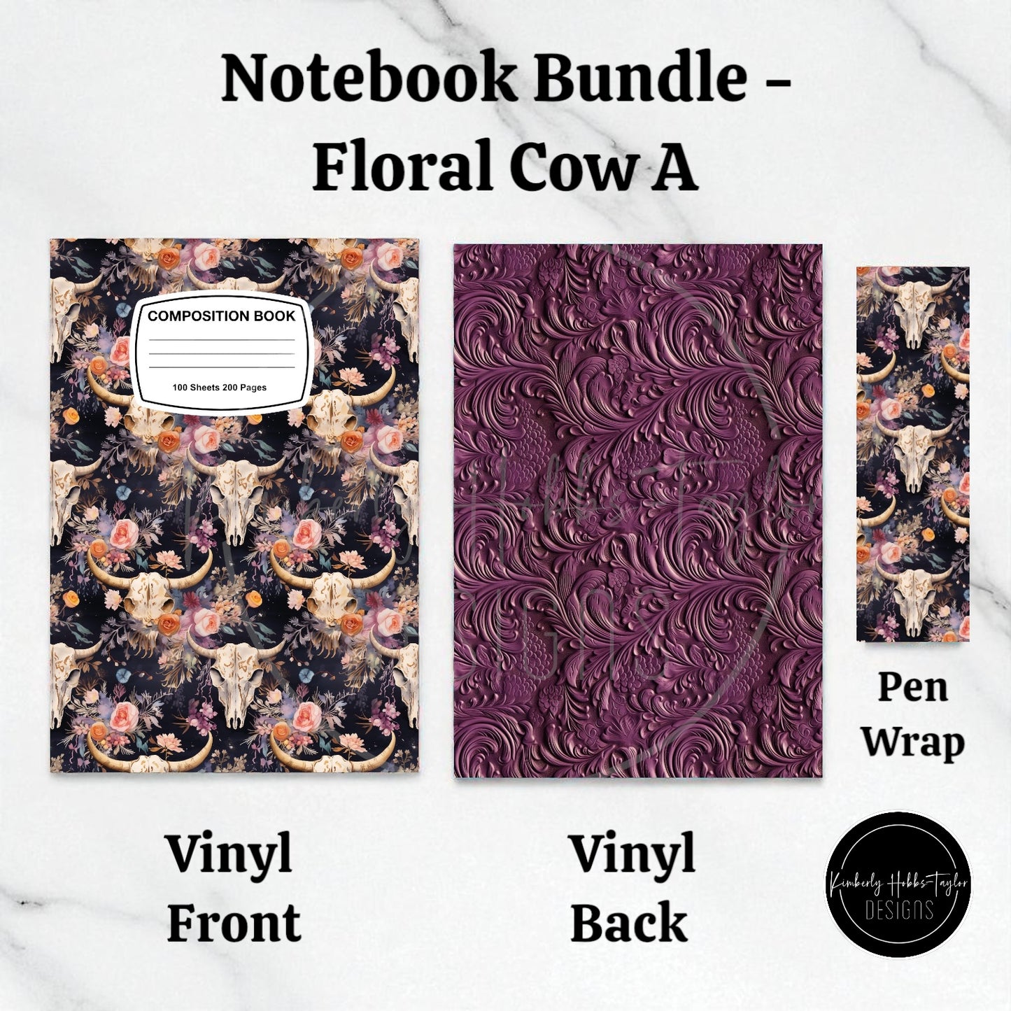 Composition Notebook Cover + Pen Wrap Bundle - Choose Your Vinyl Option
