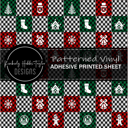 Christmas Plaid Ornaments C vinyl