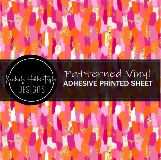 Pink Orange Brushstrokes vinyl