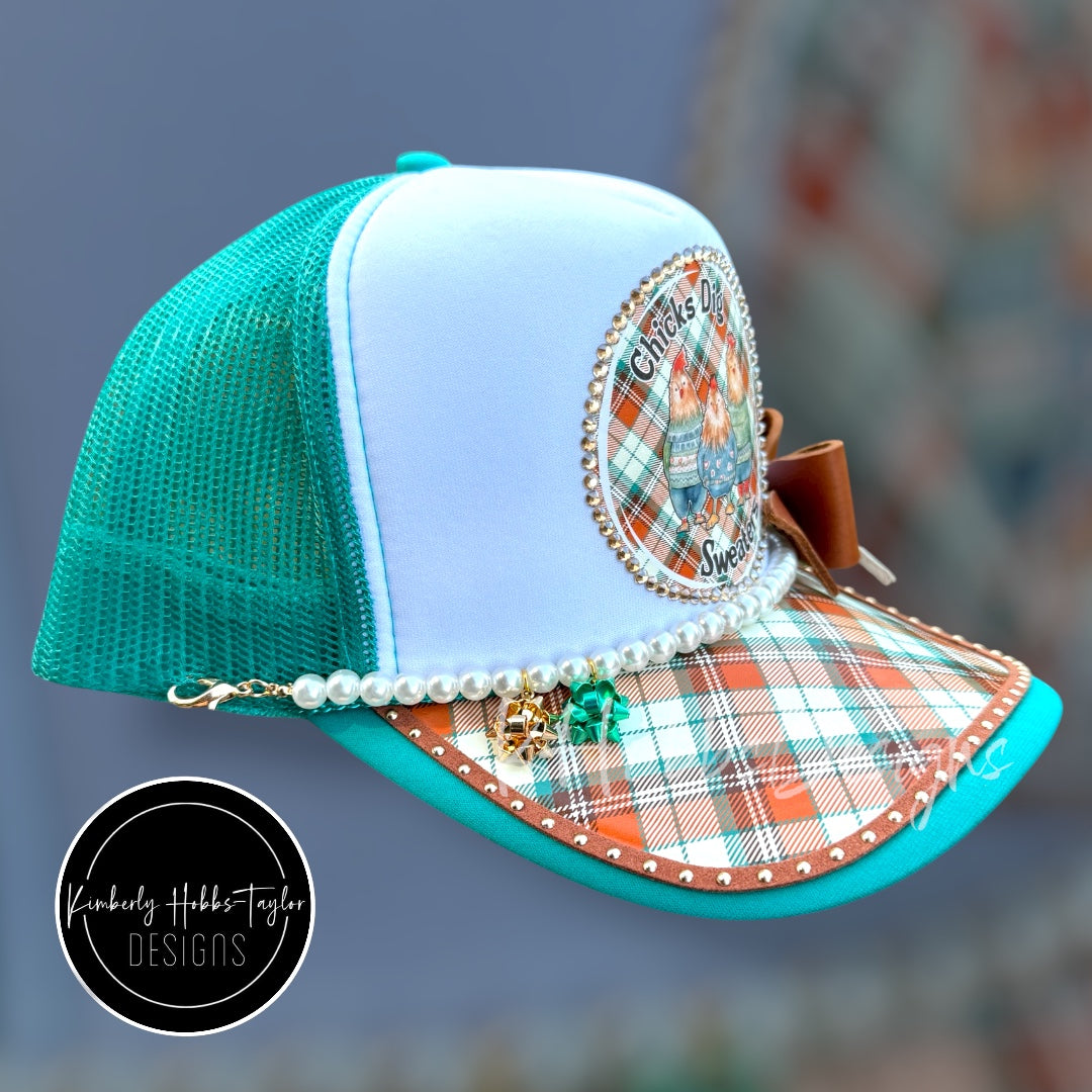 Chicks Dig Sweaters - Teal Trucker Hat