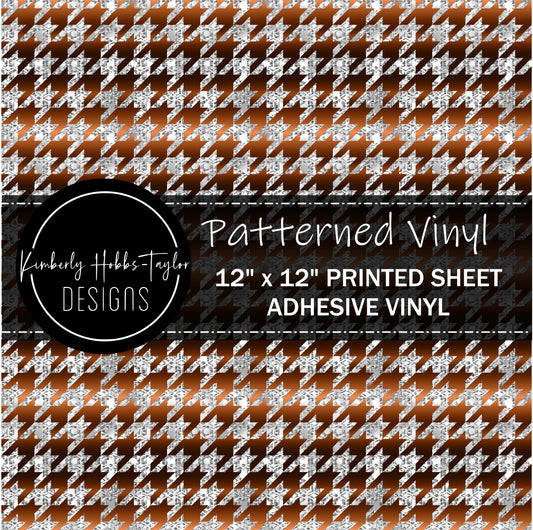 Copper Silver Houndstooth - Small Scale vinyl