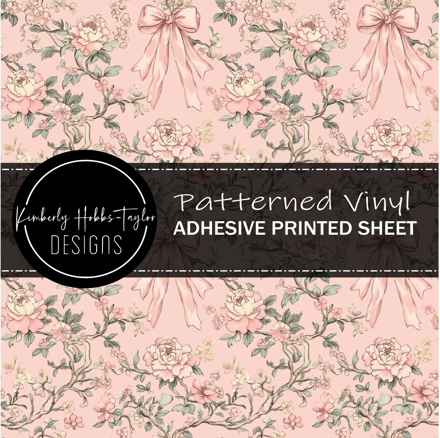 Chinoiserie Bows - Light Pink vinyl