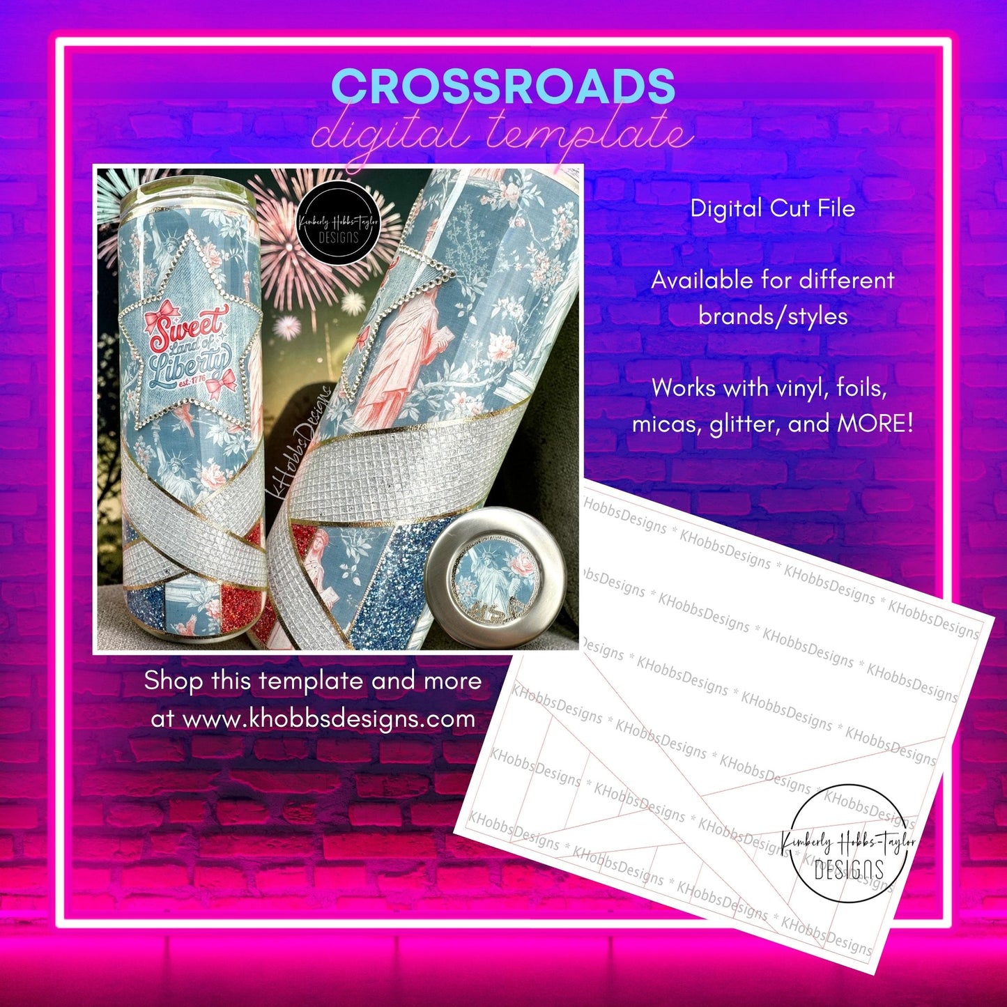 Crossroads Template for HOGG 20 Skinny Straight - Digital Cut File Only
