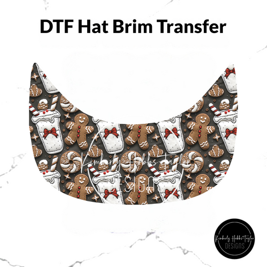 DTF Hat Brim Transfer - Milk N Cookies