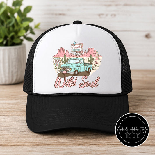 DTF Hat Transfer - Route Sixty Six Wild Soul