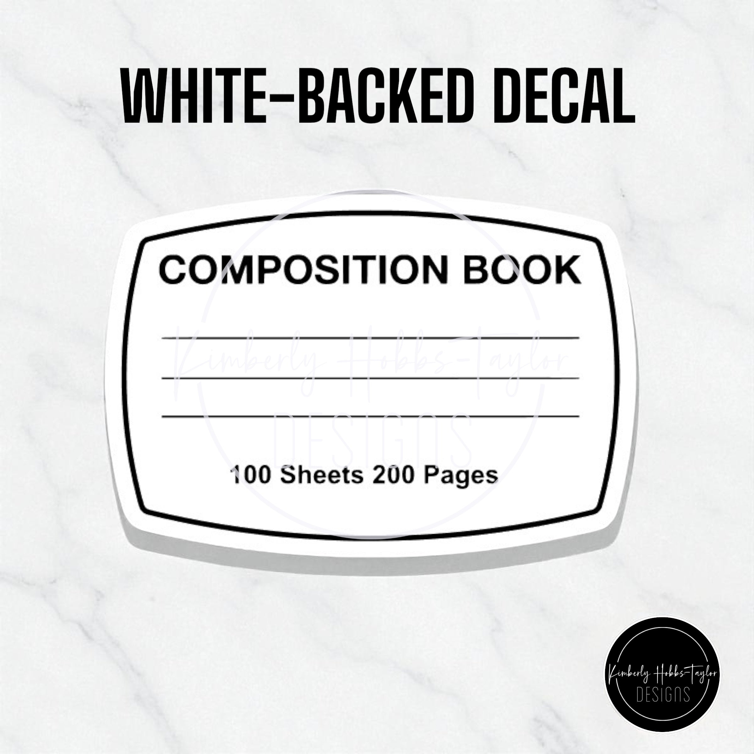 DECAL - Composition Notebook Label – Kimberly Hobbs-Taylor Designs