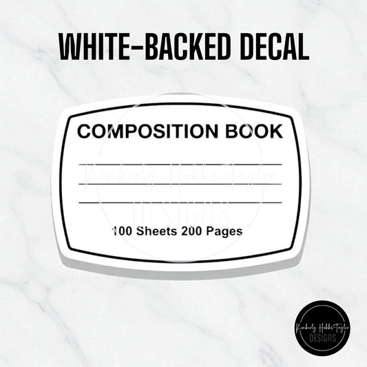 DECAL - Composition Notebook Label