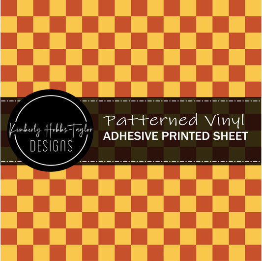 Candy Corn Checkered - Furry Monster Halloween Coord vinyl