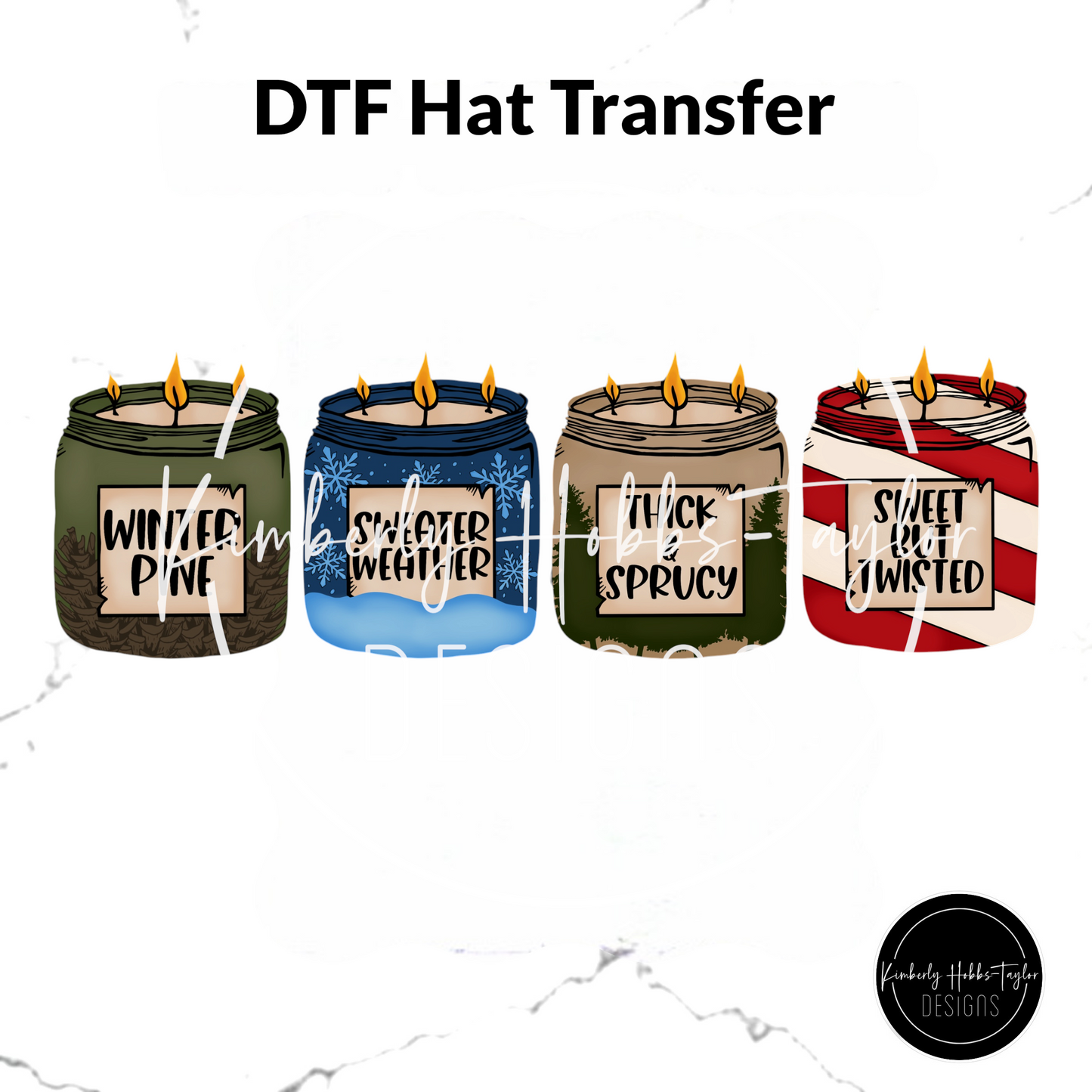 DTF Hat Transfer - Winter Candles