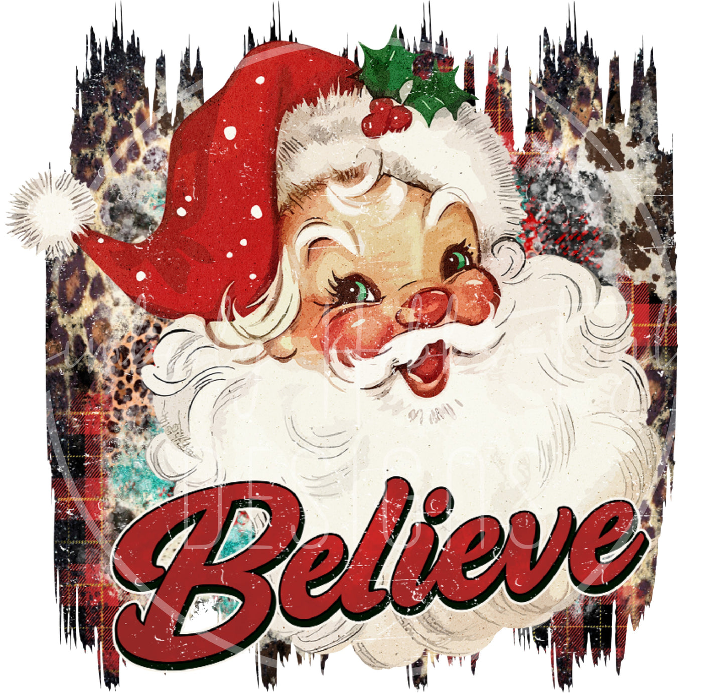 Vintage Santa Believe decal