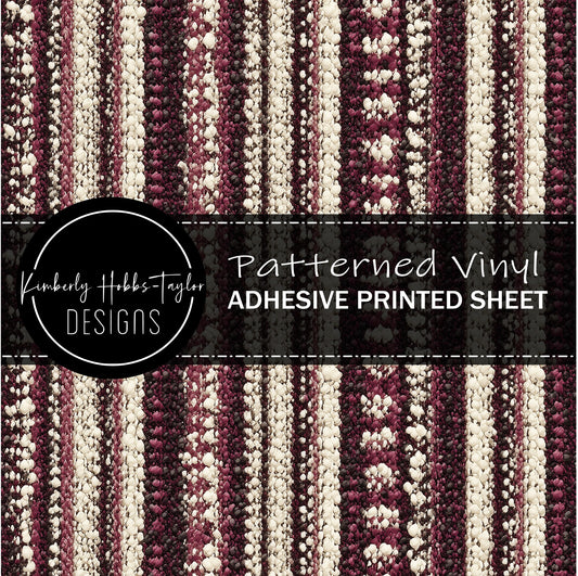 3D Plum Ivory Stripes vinyl