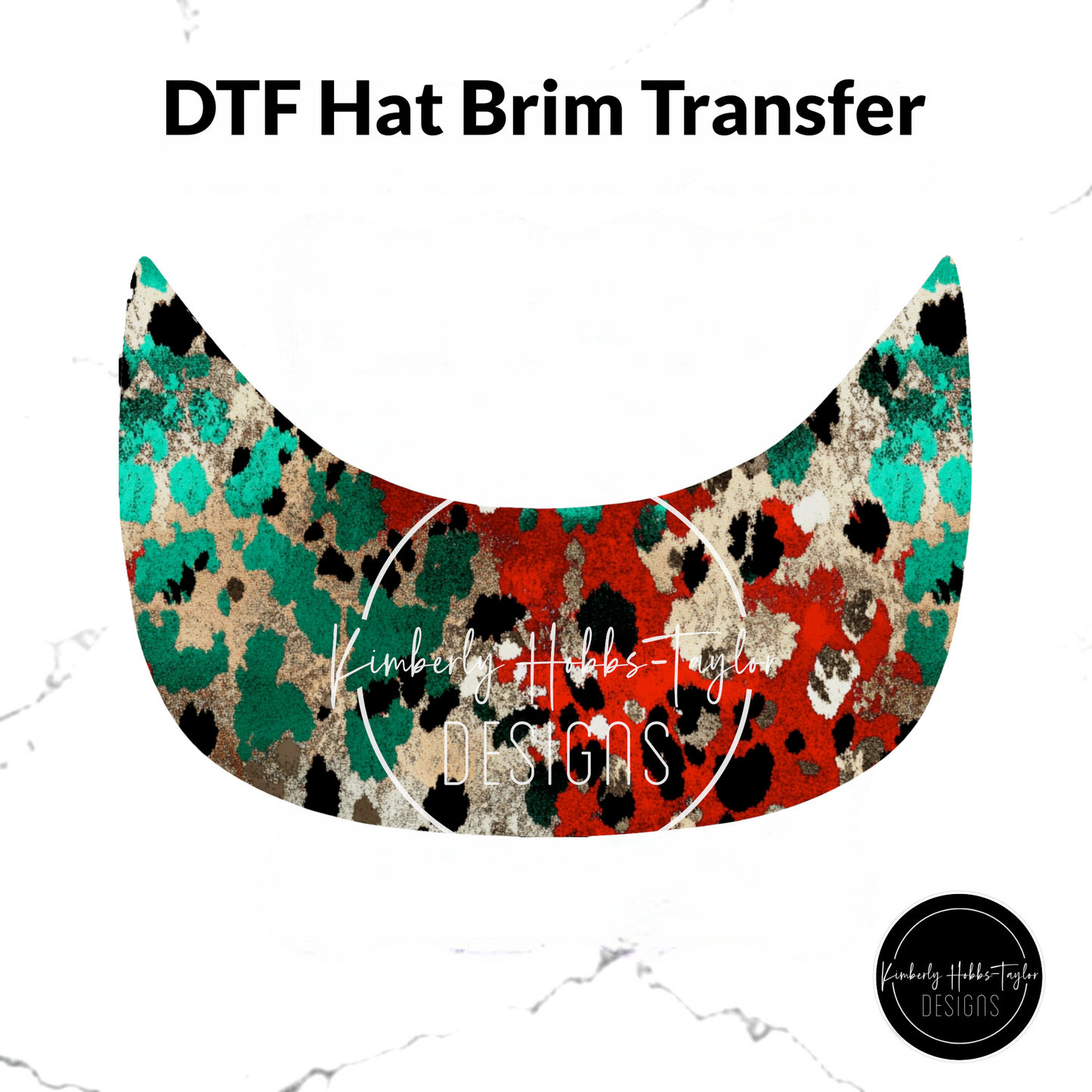 DTF Hat Brim Transfer - Christmas Animal Print