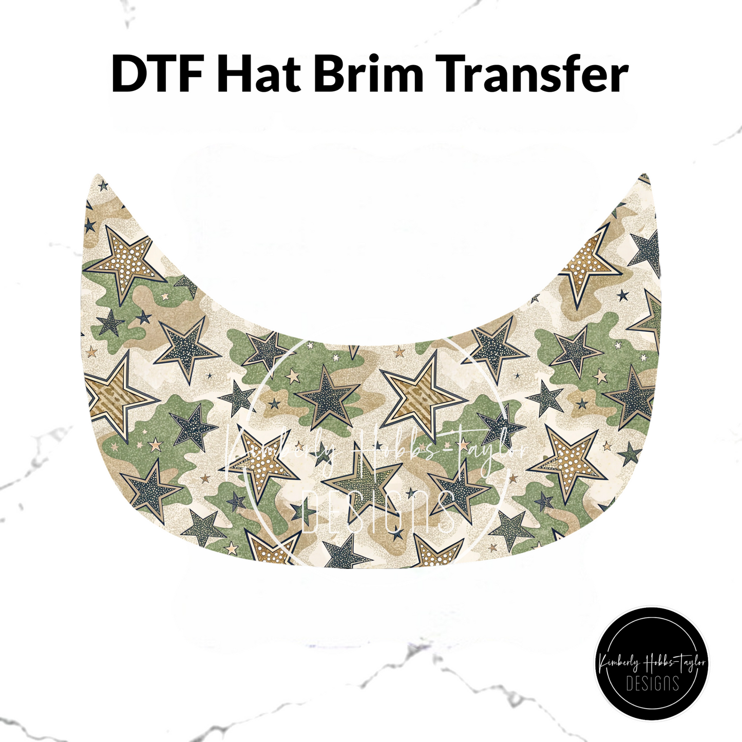 DTF Hat Brim Transfer - Camo Stars G