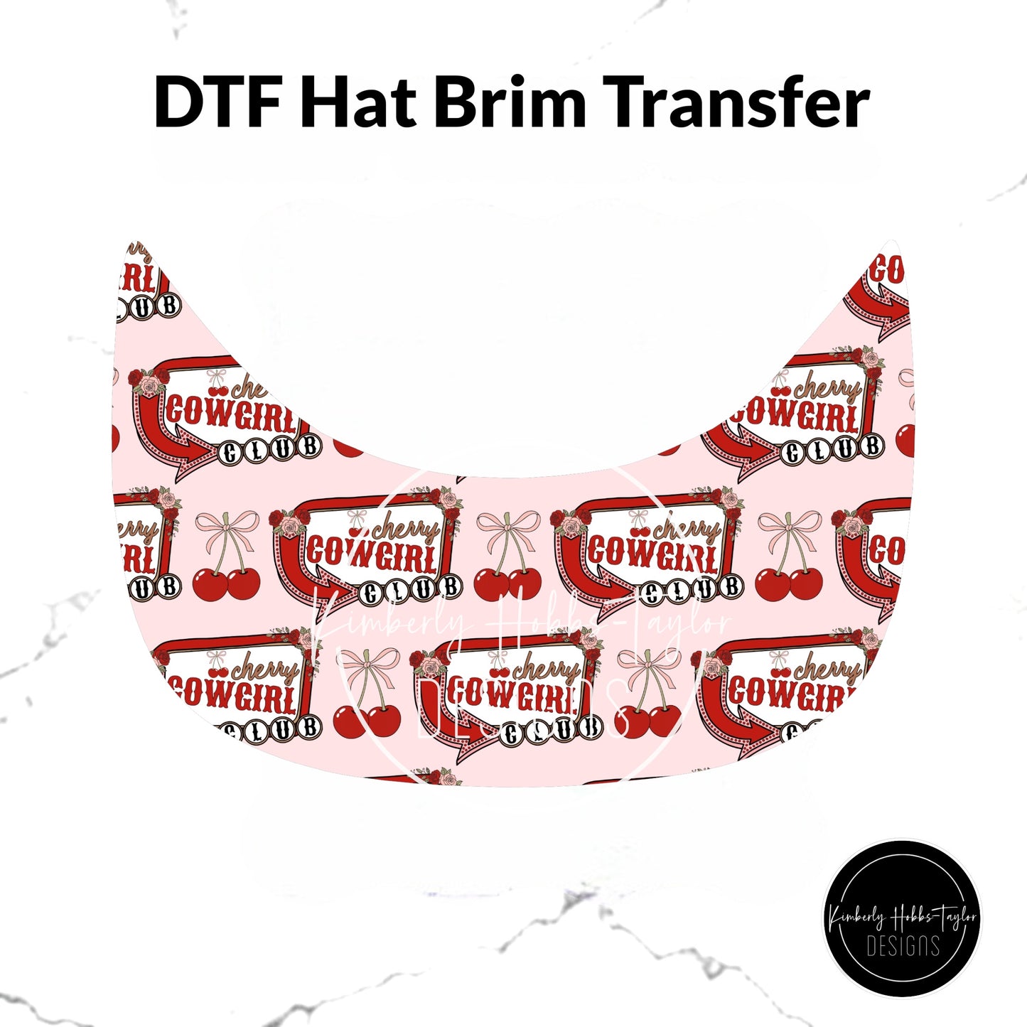 DTF Hat Brim Transfer - Cherry Cowgirl Club