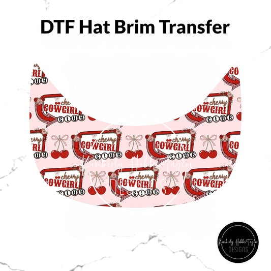 DTF Hat Brim Transfer - Cherry Cowgirl Club