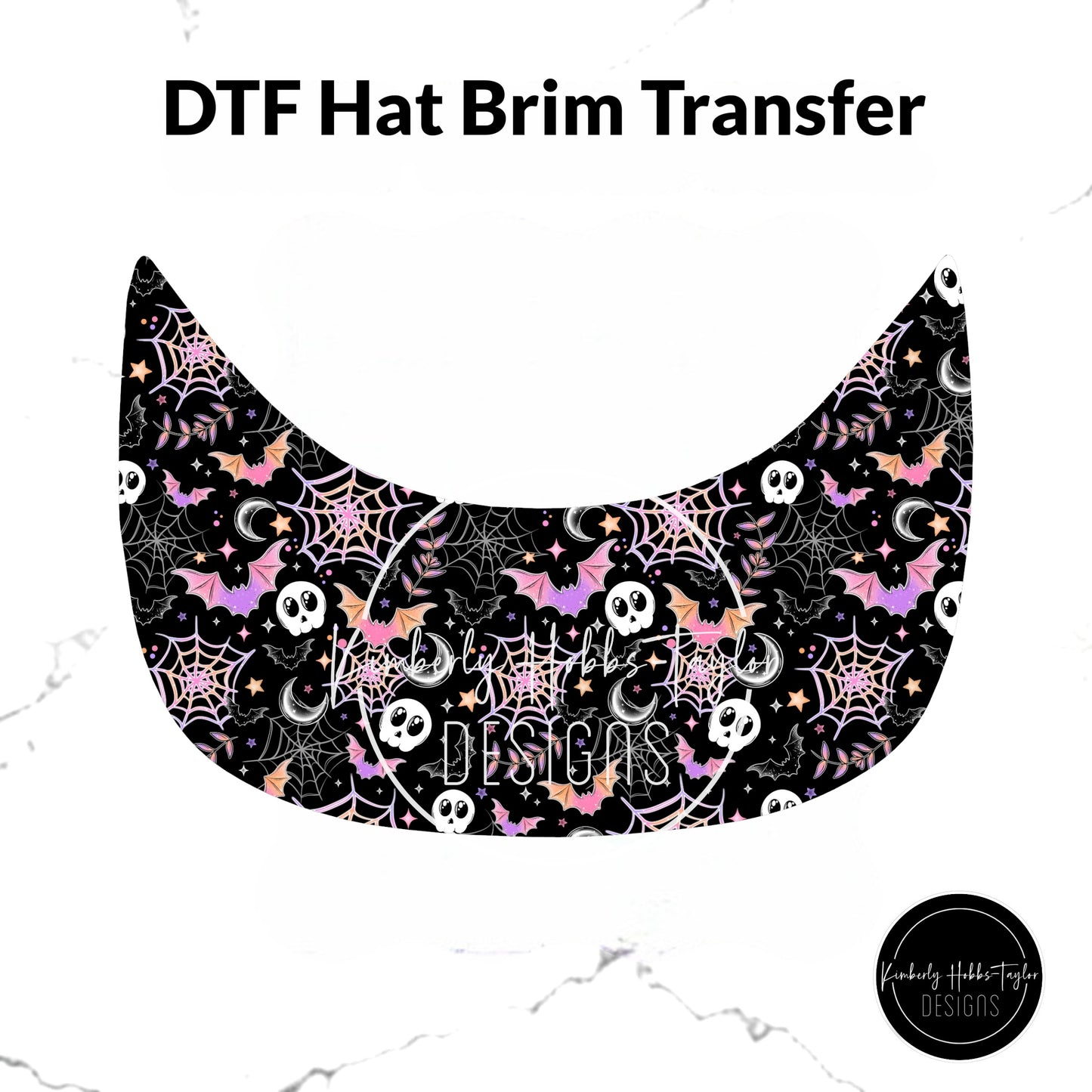 DTF Hat Brim Transfer - Bright Spooky Mashup