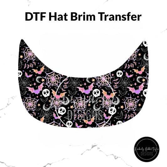 DTF Hat Brim Transfer - Bright Spooky Mashup