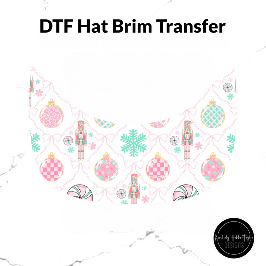 DTF Hat Brim Transfer - Nutcracker Ornaments Mashup