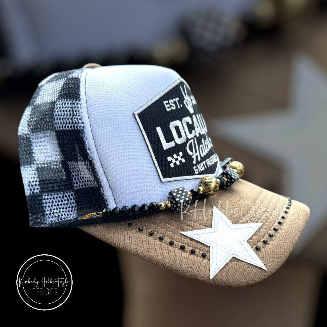 Locally Hated and Not Friendly Trucker Hat - Checkered