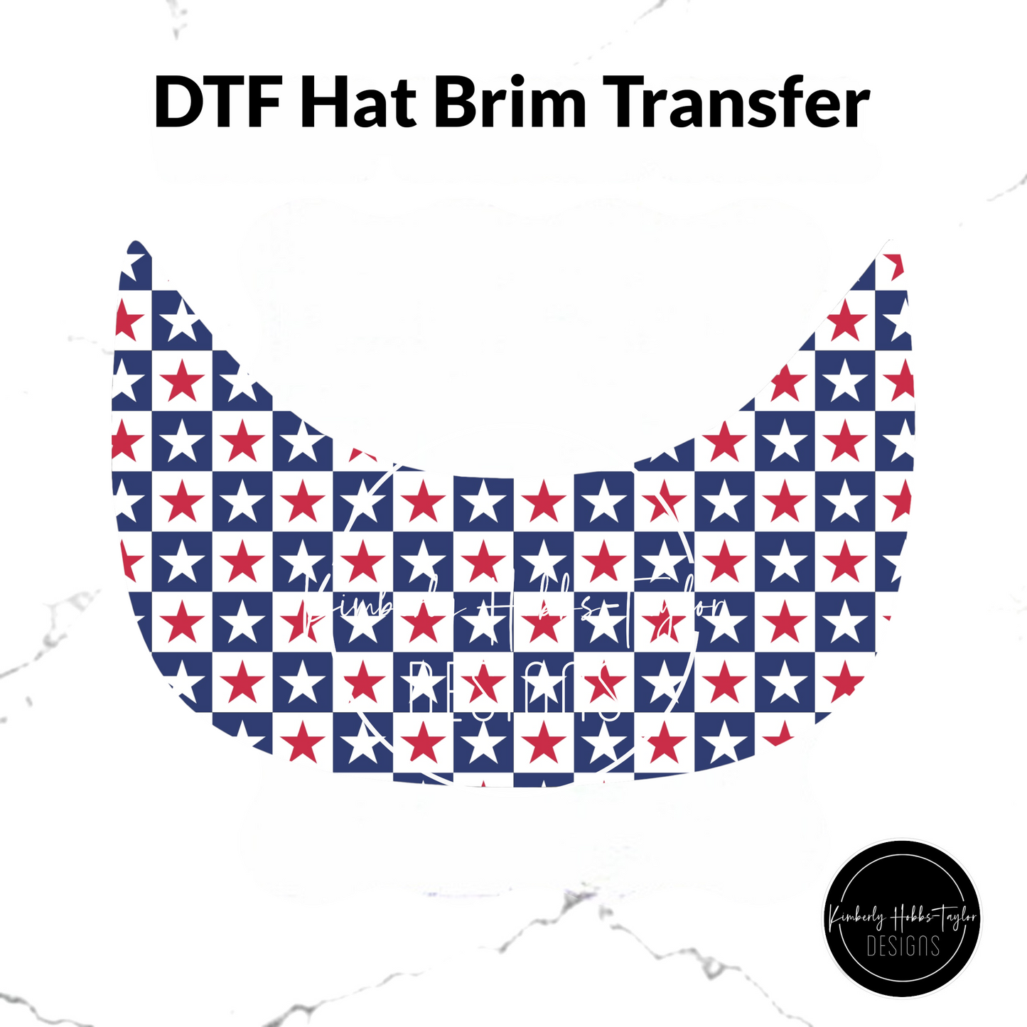 DTF Hat Brim Transfer - Patriotic Stars