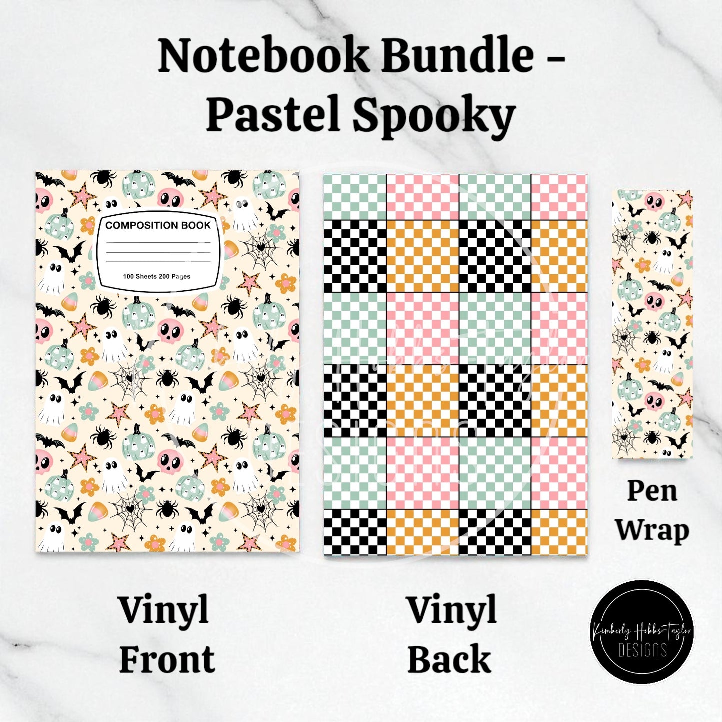 Composition Notebook Cover + Pen Wrap Bundle - Choose Your Vinyl Option