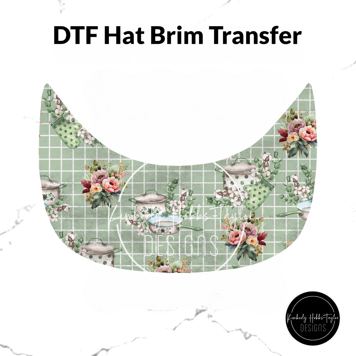 DTF Hat Brim Transfer - Grandmas Kitchen S