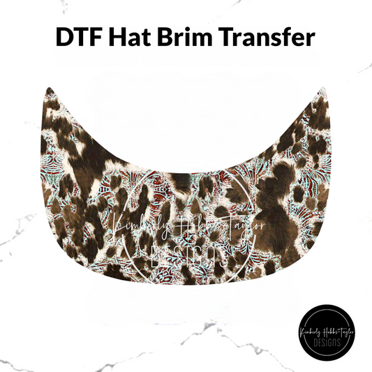 DTF Hat Brim Transfer - Patina Leather