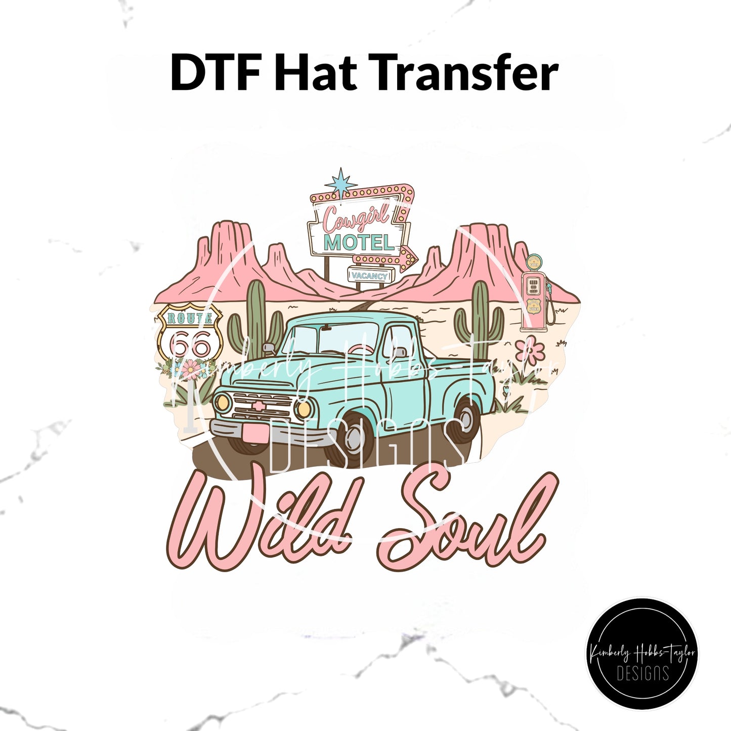 DTF Hat Transfer - Route 66 Wild Soul