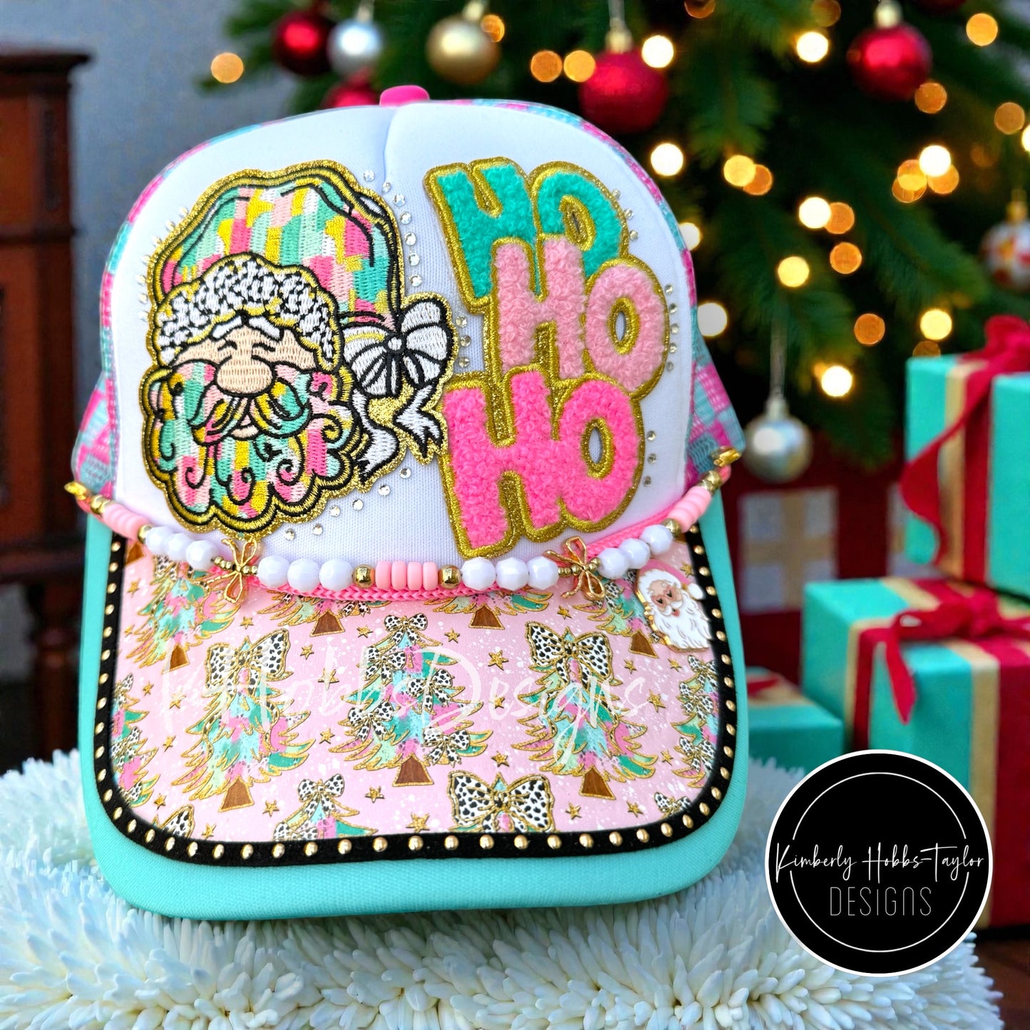 Pastel Santa Christmas Trucker Hat