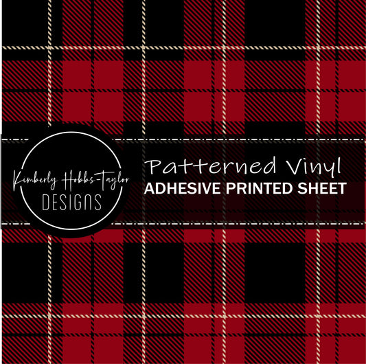 Black Red Plaid - Adhesive Vinyl