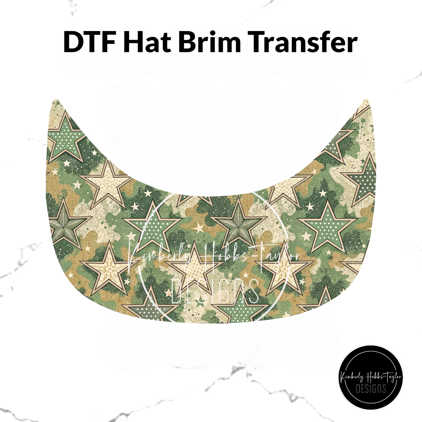 DTF Hat Brim Transfer - Camo Stars B