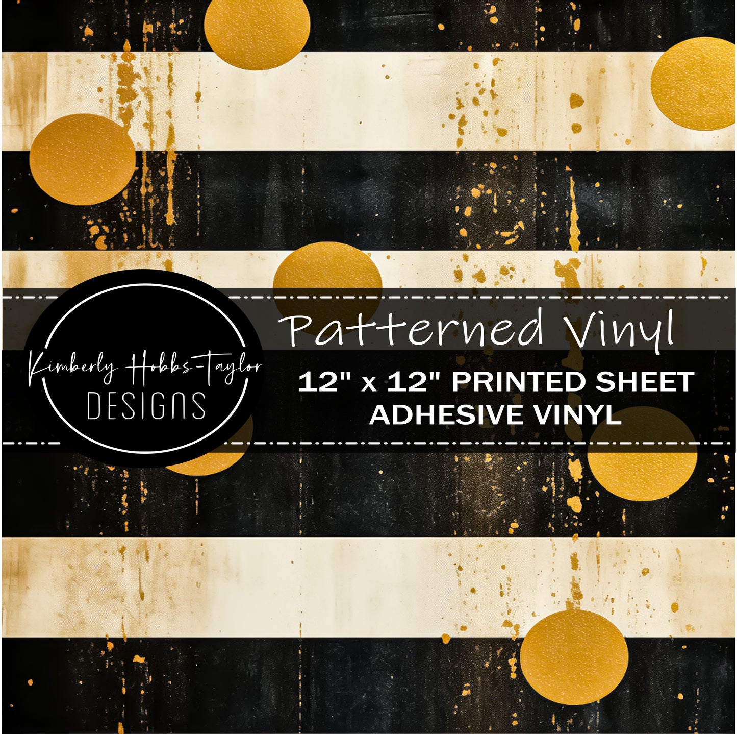 Black and Gold Stripes vinyl - Dixie Darlins Collection