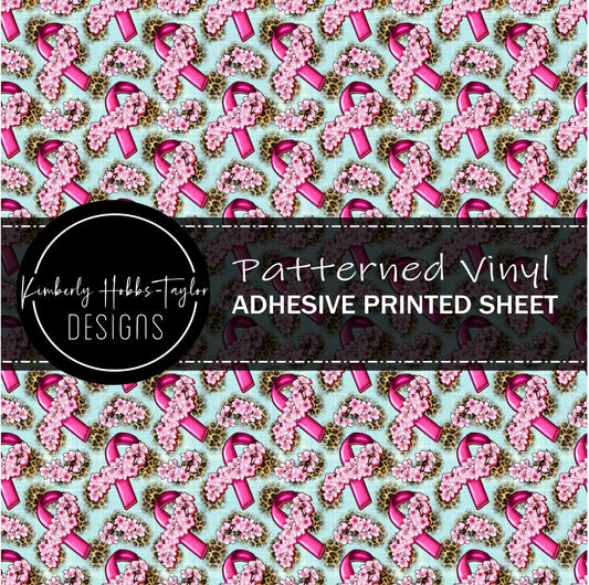 Pink Floral Cancer Awareness vinyl
