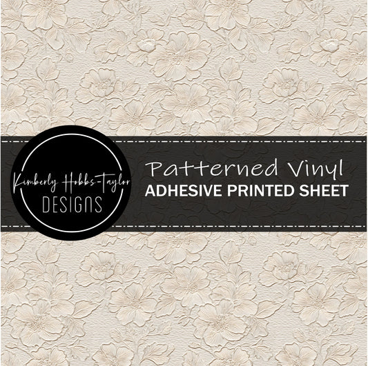 Embossed Ivory Florals A vinyl