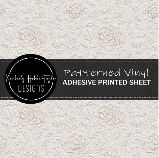Embossed Ivory Florals E vinyl