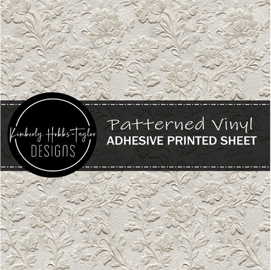 Embossed Ivory Florals F vinyl