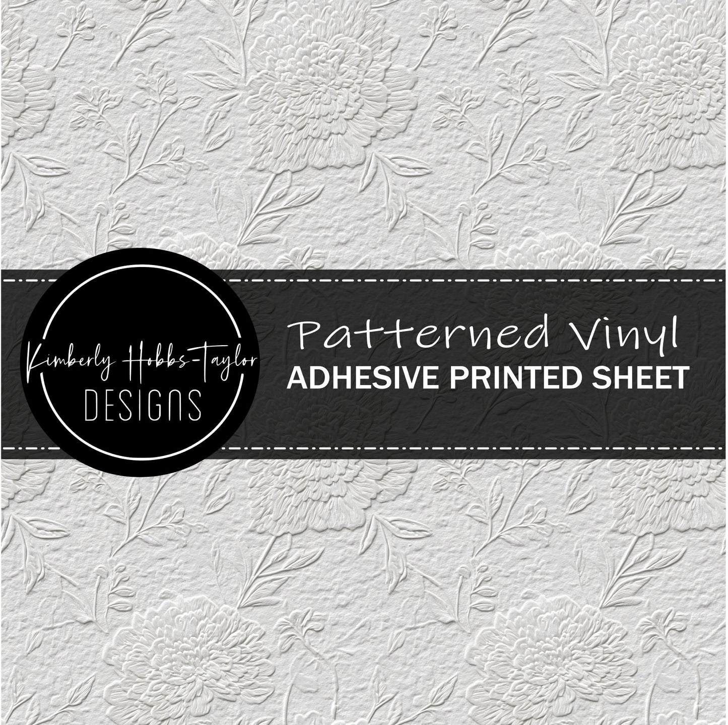 Embossed White Florals A vinyl