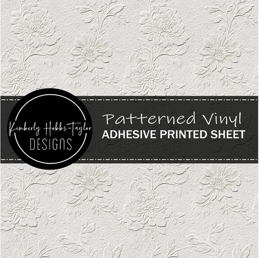 Embossed White Florals G vinyl
