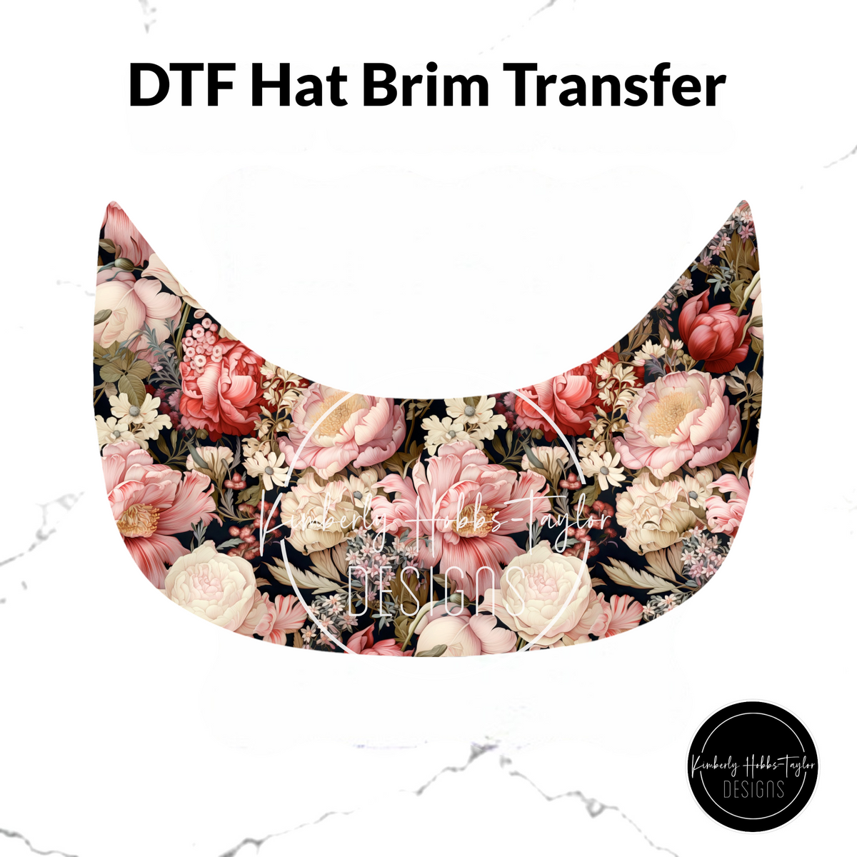 DTF Hat Brim Transfer - Petal Pusher D