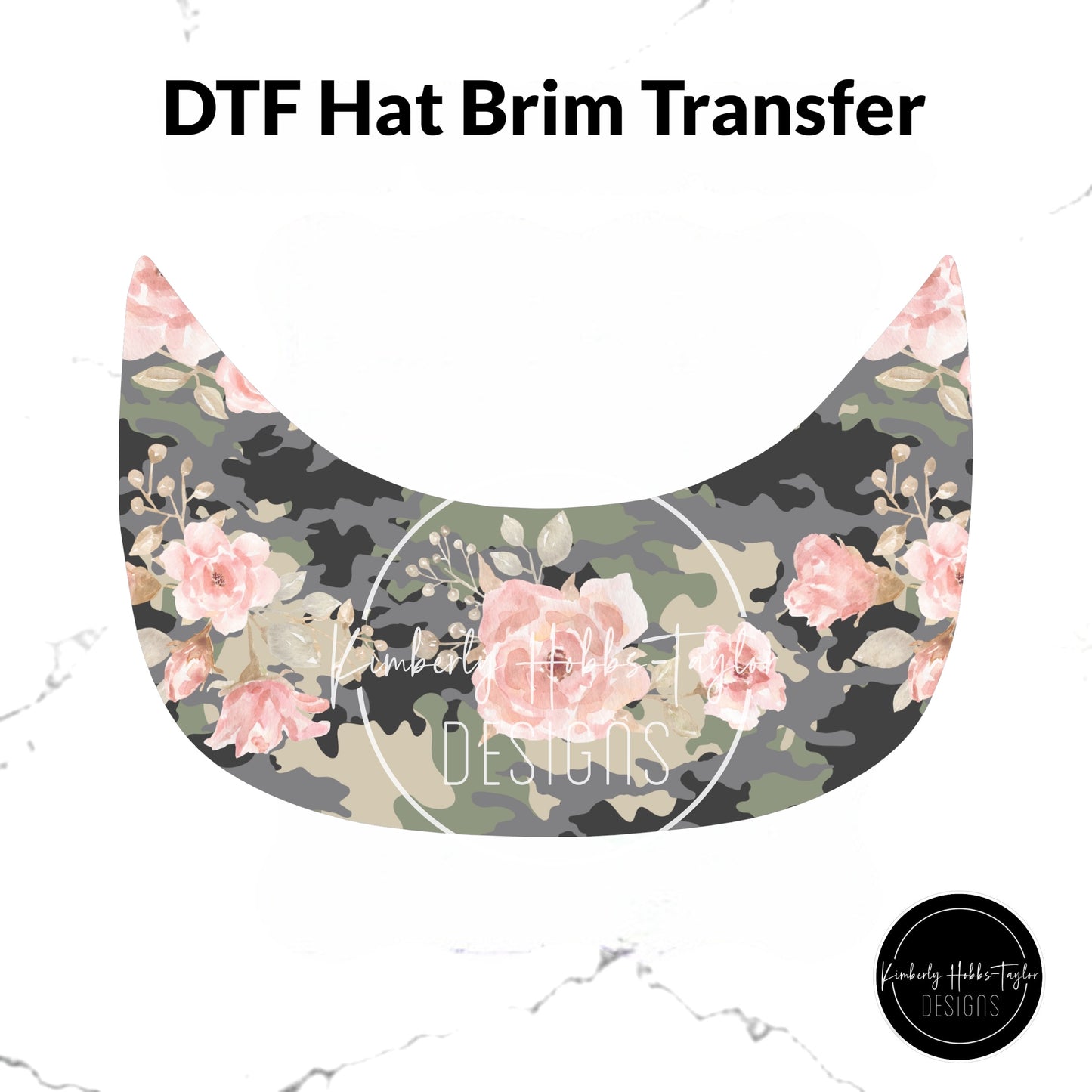 DTF Hat Brim Transfer - Floral Camo