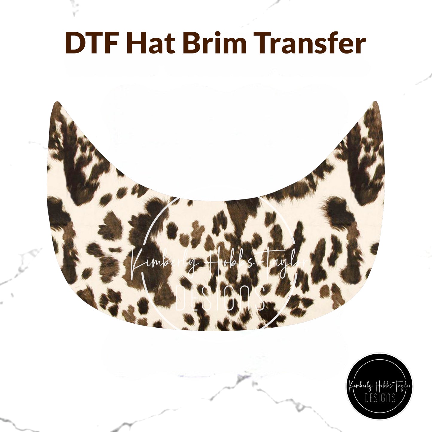 DTF Hat Brim Transfer - Classic Cowhide
