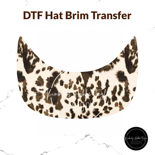 DTF Hat Brim Transfer - Classic Cowhide